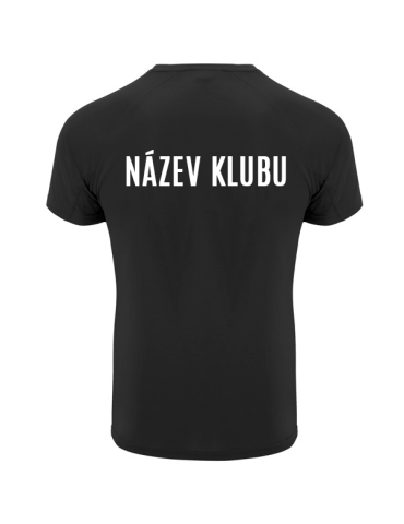 Funkční tričko s logem a nápisem - černé